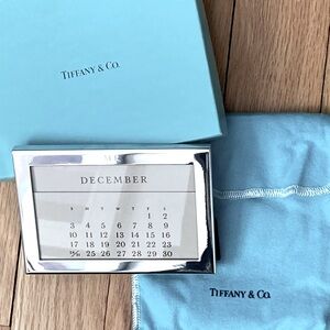 NIB Vintage Tiffany & Co. MONOGRAMMED Silver plated Perpetual Calendar/Frame
